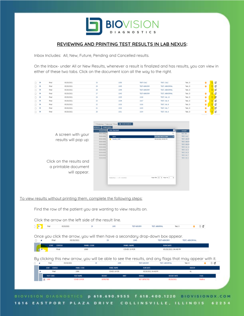 CLIENT PORTAL | Biovision Diagnostics
